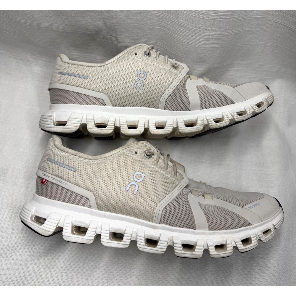 On Cloud 6 Cream Ivory Beige CloudTec Everyday Sneakers Men's 8 EU41 Minimalist